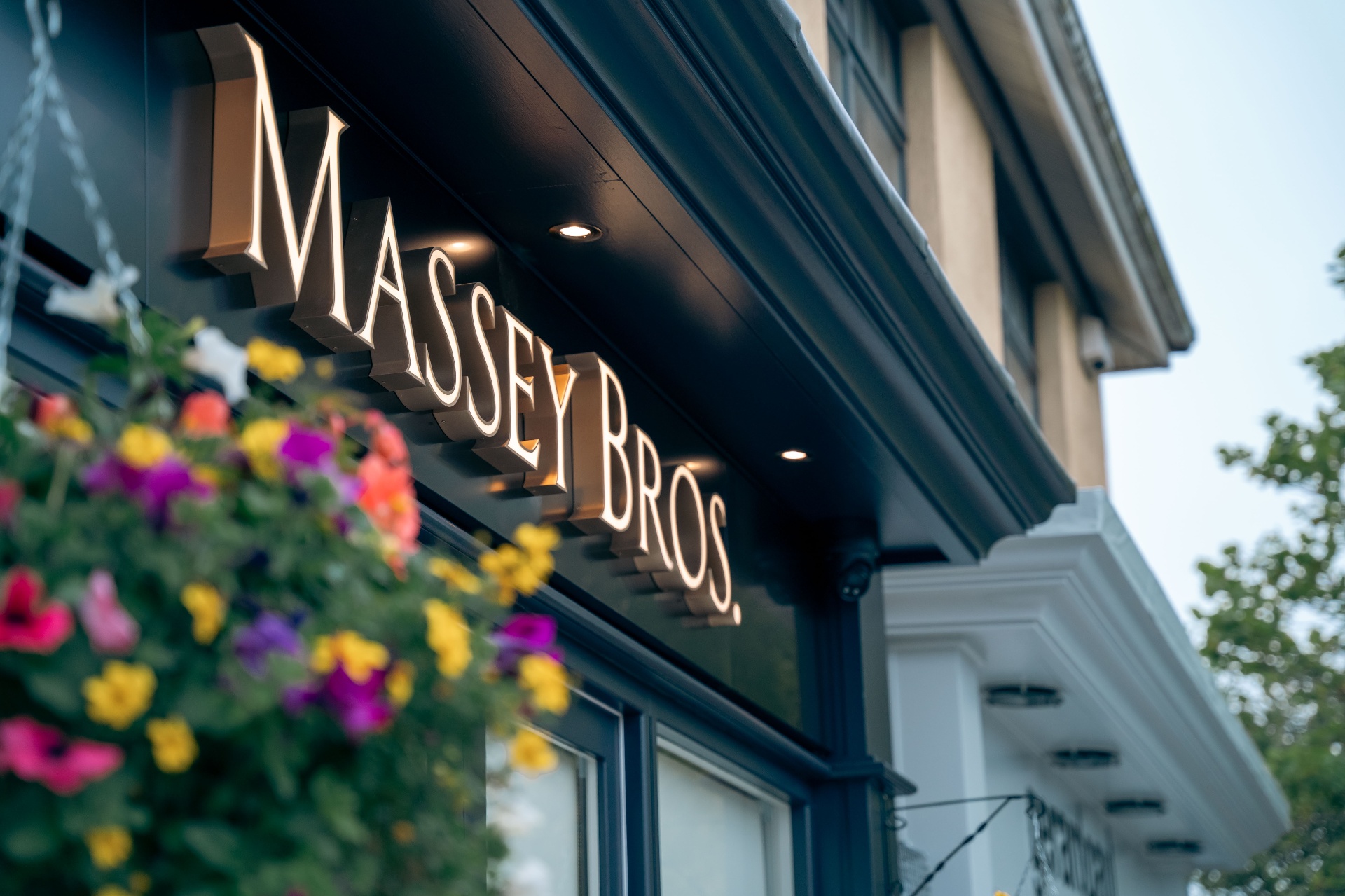 Massey Bros. exterior signage outside the funeral home