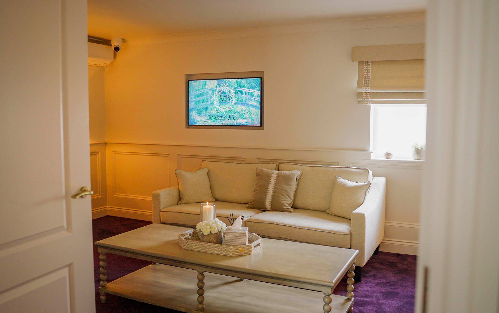 A private family room prepared for quiet time together